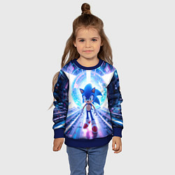 Свитшот детский Sonic неоновые крылья, цвет: 3D-синий — фото 2