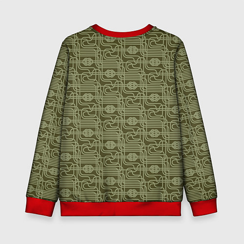Детский свитшот Плетёная сетка с кельтскими узлами / 3D-Красный – фото 2