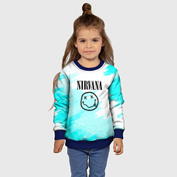 Свитшот детский Nirvana rock music color, цвет: 3D-синий — фото 2