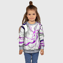 Свитшот детский Фиолетово-белый мрамор, цвет: 3D-меланж — фото 2