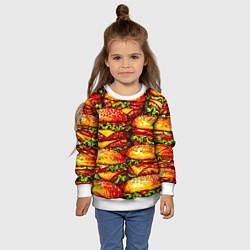 Свитшот детский Бургеры, цвет: 3D-белый — фото 2