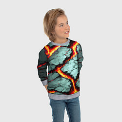 Свитшот детский Треснувший камень жёлтый, цвет: 3D-меланж — фото 2