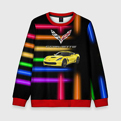 Свитшот детский Chevrolet Corvette - racing team, цвет: 3D-красный