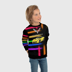 Свитшот детский Chevrolet Corvette - racing team, цвет: 3D-черный — фото 2