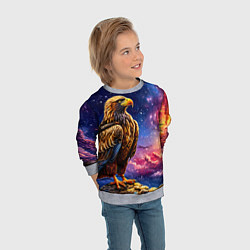 Свитшот детский Орел на фоне космоса, цвет: 3D-меланж — фото 2