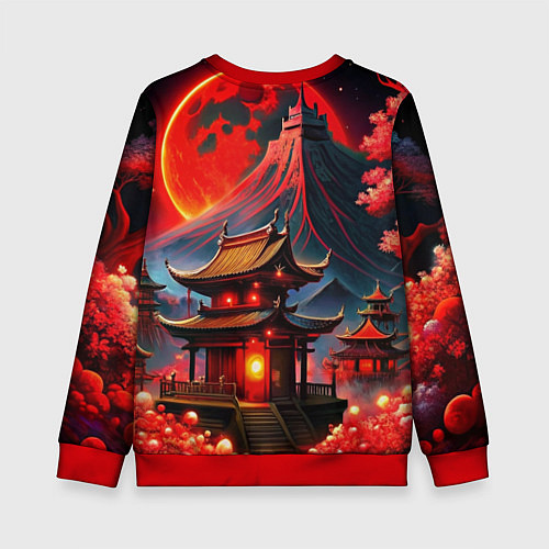 Детский свитшот Japan red nature / 3D-Красный – фото 2