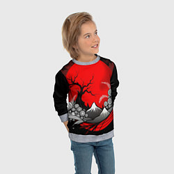 Свитшот детский Природа Японии - абстракция, цвет: 3D-меланж — фото 2