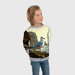 Свитшот детский Морская чайка, цвет: 3D-меланж — фото 2