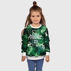 Свитшот детский С Днём защитника Отечества: камуфляж, цвет: 3D-белый — фото 2