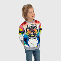 Свитшот детский Веном присмотрелся к Морти - ядовитая слизь, цвет: 3D-меланж — фото 2