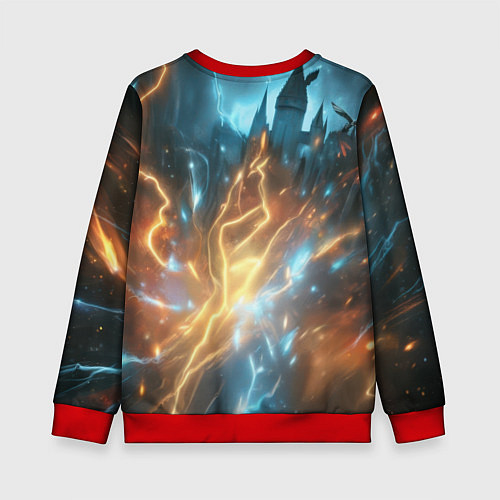 Детский свитшот Гарри Поттер с волшебной палочкой / 3D-Красный – фото 2