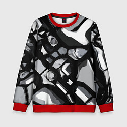 Свитшот детский Чёрно-серая абстракция, цвет: 3D-красный