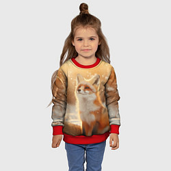 Свитшот детский Лисица в снежном лесу, цвет: 3D-красный — фото 2