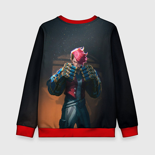 Детский свитшот Вай в силовых перчатках Аркейн / 3D-Красный – фото 2