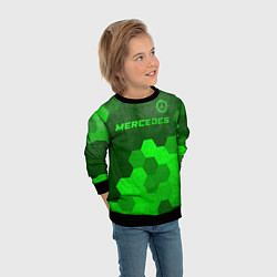 Свитшот детский Mercedes - green gradient посередине, цвет: 3D-черный — фото 2