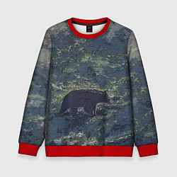 Свитшот детский Медведь идёт, цвет: 3D-красный