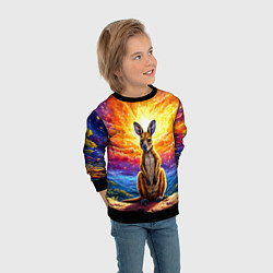 Свитшот детский Кенгуру в космосе, цвет: 3D-черный — фото 2