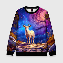 Свитшот детский Козлик на звездом небе, цвет: 3D-черный