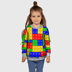 Свитшот детский Детали Лего, цвет: 3D-меланж — фото 2
