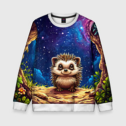 Свитшот детский Ежик и звездное небо, цвет: 3D-белый