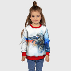 Свитшот детский Русский солдат и флаг России, цвет: 3D-красный — фото 2