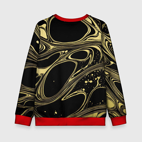 Детский свитшот Разводы в виде кругов и линий - текстура / 3D-Красный – фото 2