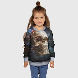 Свитшот детский Череп - космос, цвет: 3D-меланж — фото 2