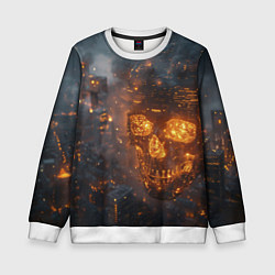 Детский свитшот Череп - огонь
