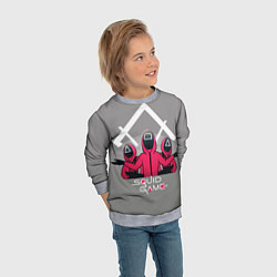 Свитшот детский Персонажи из Игра в кальмара, цвет: 3D-меланж — фото 2