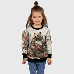 Свитшот детский Русский медведь в пустом поле, цвет: 3D-черный — фото 2