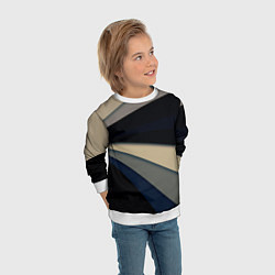 Свитшот детский Фрактальные линии - темный, цвет: 3D-белый — фото 2