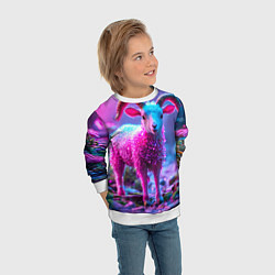 Свитшот детский Козлик в розовом, цвет: 3D-белый — фото 2