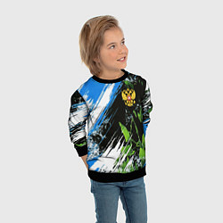 Свитшот детский Герб России на камуфляже, цвет: 3D-черный — фото 2