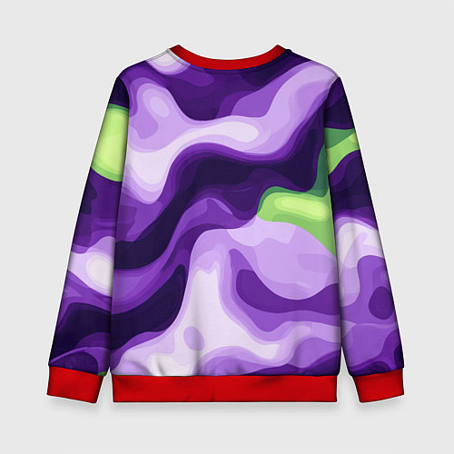 Детский свитшот Фиолетовый камуфляж Россия / 3D-Красный – фото 2