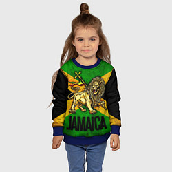 Свитшот детский Jamaica lion flag, цвет: 3D-синий — фото 2