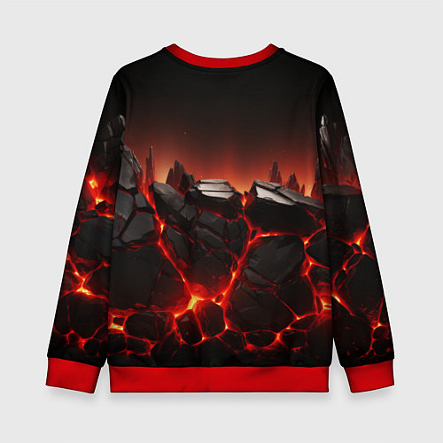 Детский свитшот Kingdom Come Deliverance 2 черные камни / 3D-Красный – фото 2