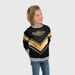 Свитшот детский Kingdom Come Deliverance 2 золотая полоса, цвет: 3D-меланж — фото 2