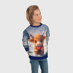 Свитшот детский Влюблённый теленок, цвет: 3D-синий — фото 2