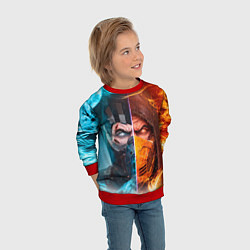 Свитшот детский Mortal Kombat - Саб-зиро и Скорпион, цвет: 3D-красный — фото 2