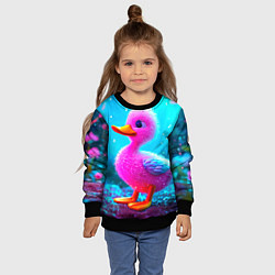 Свитшот детский Розовая уточка, цвет: 3D-черный — фото 2