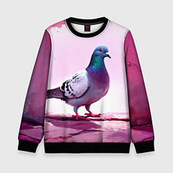 Свитшот детский Голубь в розовом, цвет: 3D-черный