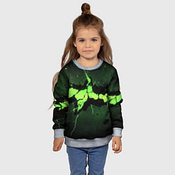 Свитшот детский Разлом по центру зеленой плиты, цвет: 3D-меланж — фото 2