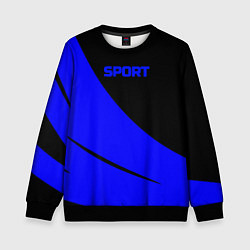 Свитшот детский Sport чёрно-синий двуцветный, цвет: 3D-черный