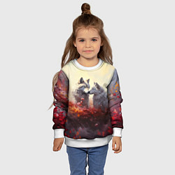 Свитшот детский Волчья верность, цвет: 3D-белый — фото 2