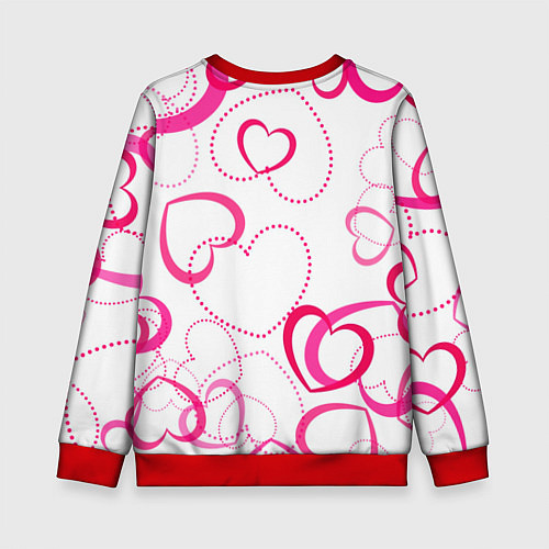 Детский свитшот Подборка сердец / 3D-Красный – фото 2