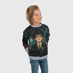 Свитшот детский Испуганный Гарри Поттер, цвет: 3D-меланж — фото 2