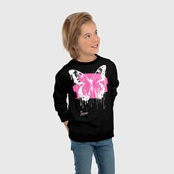 Свитшот детский Butterfly Tattoo, цвет: 3D-черный — фото 2