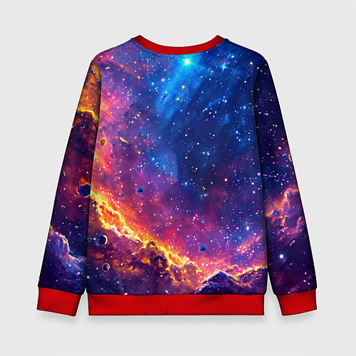 Детский свитшот Голден Стэйт Уорриорз в космосе / 3D-Красный – фото 2