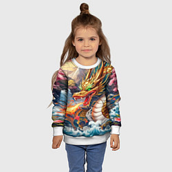 Свитшот детский Dragon tattoo - irezumi, цвет: 3D-белый — фото 2