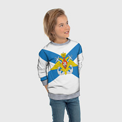 Свитшот детский Военно-морской флот: орёл, цвет: 3D-меланж — фото 2